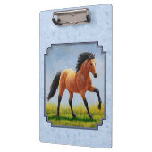 Porte-bloc Cheval Buckskin courant bleu clair (Gauche)