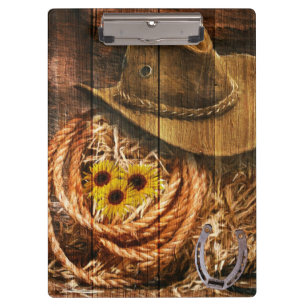 Porte-bloc Cheval Cowboy Chapeau Lasso Tournesol Rustique Éta