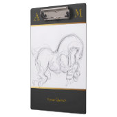 Porte-bloc Cheval Dessin Original Monogramme Porte - bloc (Gauche)