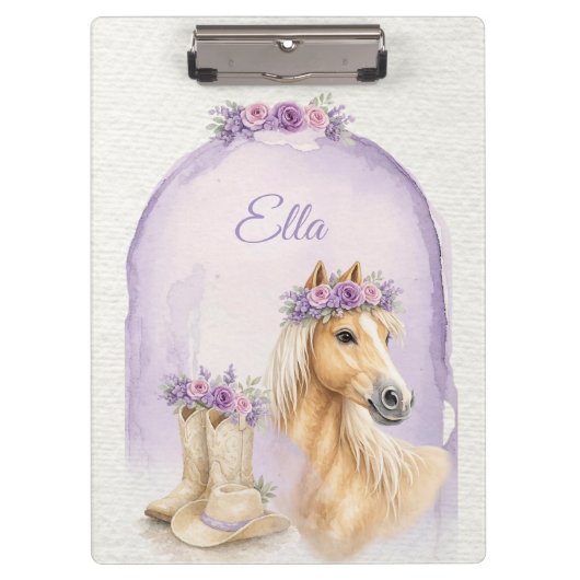Porte-bloc Cheval Floral Violet Filles (Devant)
