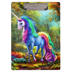 Porte-bloc Cheval Unicorne coloré dans la forêt-46567