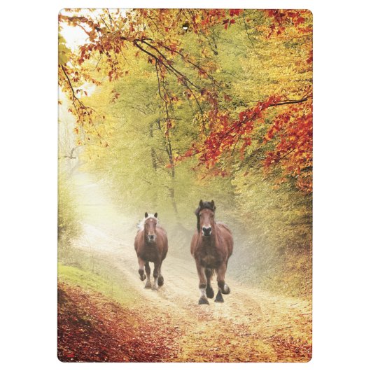 Porte-bloc Chevaux de course à la ruée d'automne (Dos)