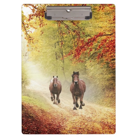 Porte-bloc Chevaux de course à la ruée d'automne (Devant)