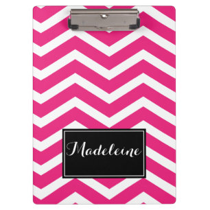 Porte-bloc Chevron blanc rose Nom Zig Zag