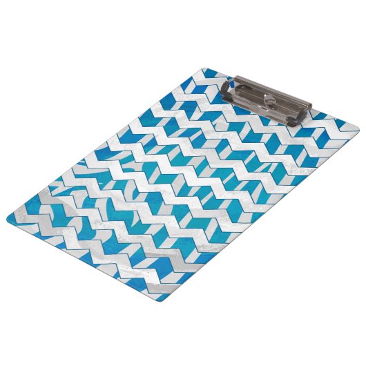 Porte-bloc Chevron bleu et blanc Zebra (Incliné)