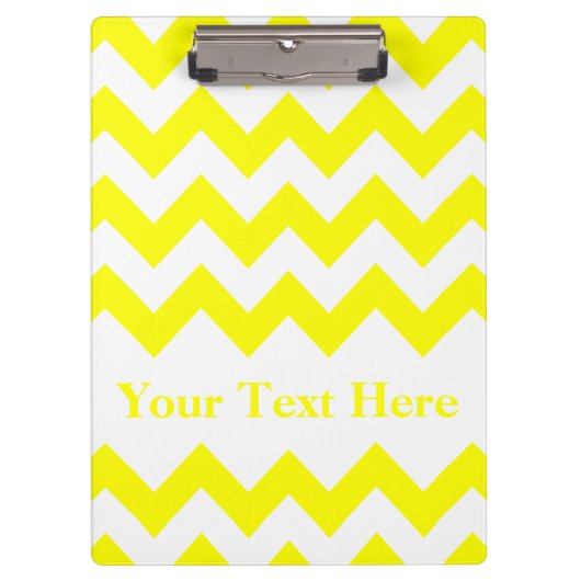 Porte-bloc Chevron en gras jaune avec texte personnalisable (Devant)