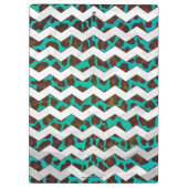 Porte-bloc Chevron Leopard Impression Brown et Turquoise (Dos)