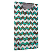 Porte-bloc Chevron Leopard Impression Brown et Turquoise (Swatch)
