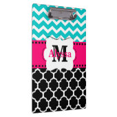 Porte-bloc Chevron noir rose turquoise Quatrefoil (Swatch)