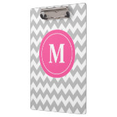 Porte-bloc Chevron rose gris personnalisé (Gauche)