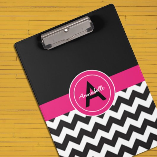 Porte-bloc Chevron rose noir