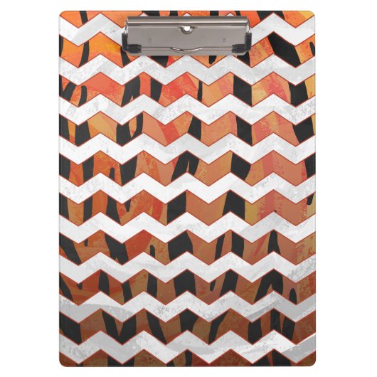 Porte-bloc Chevron Tiger chaud orange et noir (Devant)