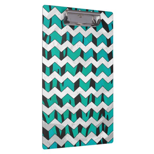 Porte-bloc Chevron Tiger noir et Turquoise (Swatch)