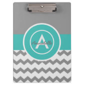 Porte-bloc Chevron Turquoise gris (Devant)