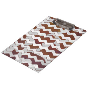 Porte-bloc Chevron Vache Brown et blanc