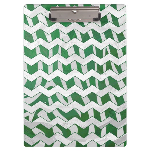 Porte-bloc Chevron Zebra Green et White Print (Devant)