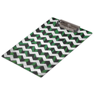 Porte-bloc Chevron Zebra noir et vert