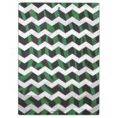 Porte-bloc Chevron Zebra noir et vert (Dos)