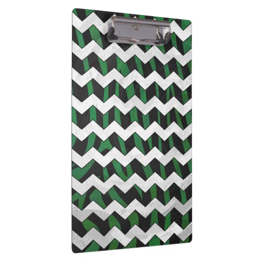 Porte-bloc Chevron Zebra noir et vert (Swatch)