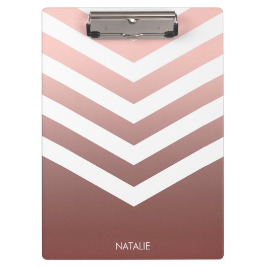 Porte-bloc Chevrons roses en or (Devant)