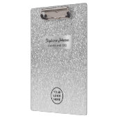 Porte-bloc Chic Boss Lady PDG Logo Parties scintillant Argent (Gauche)