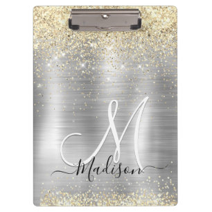 Porte-bloc Chic brossé métal or fausse parties scintillant