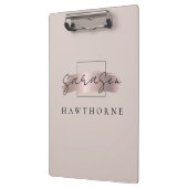 Porte-bloc Chic Brush Stroke Faux Rose Gold Elegant Monogramm (Gauche)