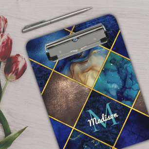 Porte-bloc Chic ceinture fausse Parties scintillant or bleu g