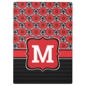 Porte-bloc Chic Chic Rouge, Noir & Blanc Poppies Monogramme (Dos)