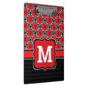 Porte-bloc Chic Chic Rouge, Noir & Blanc Poppies Monogramme (Swatch)