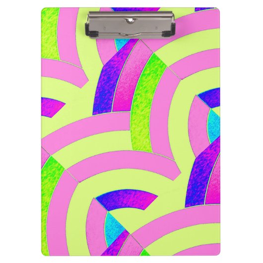Porte-bloc chic et moderne, chevrons rose/vert (Devant)