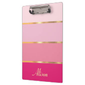 Porte-bloc chic féminin or rose Nom (Gauche)