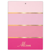 Porte-bloc chic féminin or rose Nom (Dos)