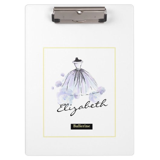 Porte-bloc Chic Fille Moderne Robe Bleue Fleurs (Devant)