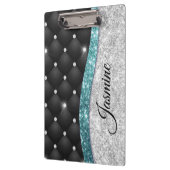Porte-bloc Chic girly faux parties scintillant argent noir tu (Gauche)