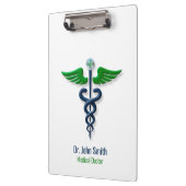 Porte-bloc Chic Médicale Caduceus Blue Green Wings Cross (Gauche)