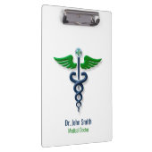 Porte-bloc Chic Médicale Caduceus Blue Green Wings Cross (Swatch)