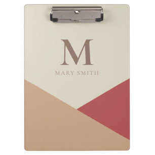 Porte-bloc Chic minimaliste Géométrique Pastel Brown Monogram