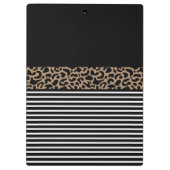 Porte-bloc Chic Monogram noir Poster de animal léopard (Dos)