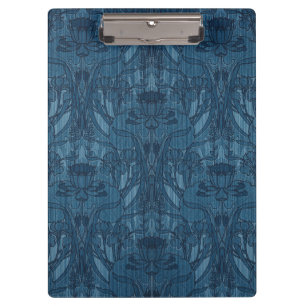 Porte-bloc Chic motif botanique Art nouveau Iris bleu