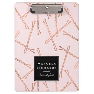 Porte-bloc Chic Rose Gold Bobby Pins Coiffeur Styliste Salon 