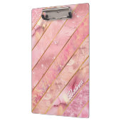 Porte-bloc Chic rose or girly élégante géométrique (Gauche)