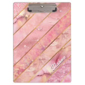 Porte-bloc Chic rose or girly élégante géométrique (Devant)