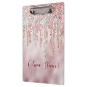 Porte-bloc Chic rose rousse parties scintillant or gouttes mo (Gauche)