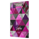 Porte-bloc Chic rose violet gris géométrique (Gauche)