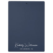 Porte-bloc Chic Signature Script Monogramme Bleu (Dos)