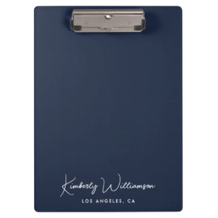 Porte-bloc Chic Signature Script Monogramme Bleu