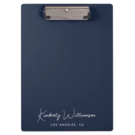 Porte-bloc Chic Signature Script Monogramme Bleu (Devant)