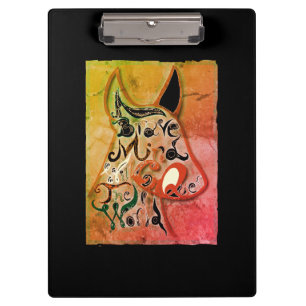 Porte-bloc Chien coloré : Un esprit courageux conquérera le m