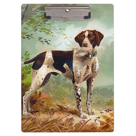 Porte-bloc Chien de chasse avec oiseau dans la bouche (Devant)